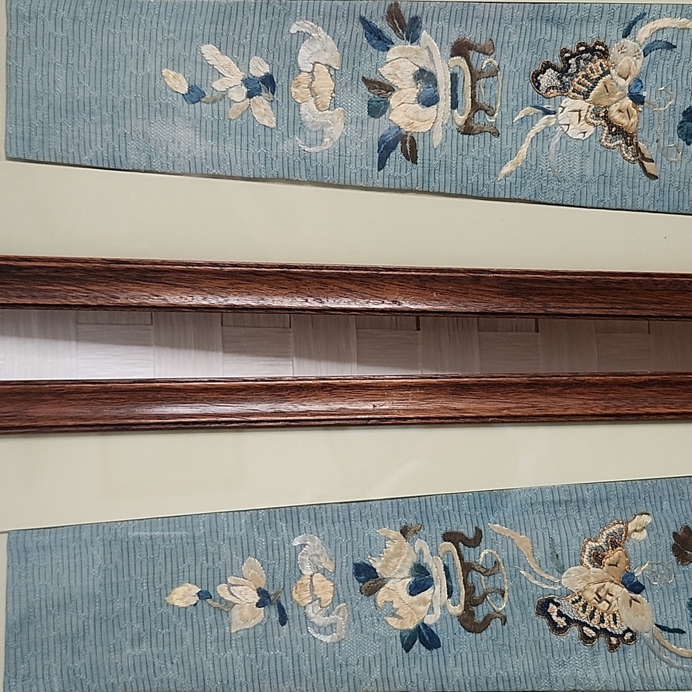 👉*ANTIQUE* LT QING CHINESE EMBROIDERED TEXTILE PANELS ~FORBIDDEN STITCH ~FRAMED - Picture 3 of 11